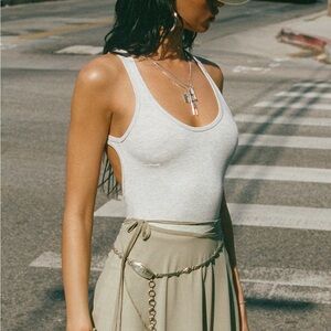 Joah Brown Open Back Dress and Mesh Skirt NWOT